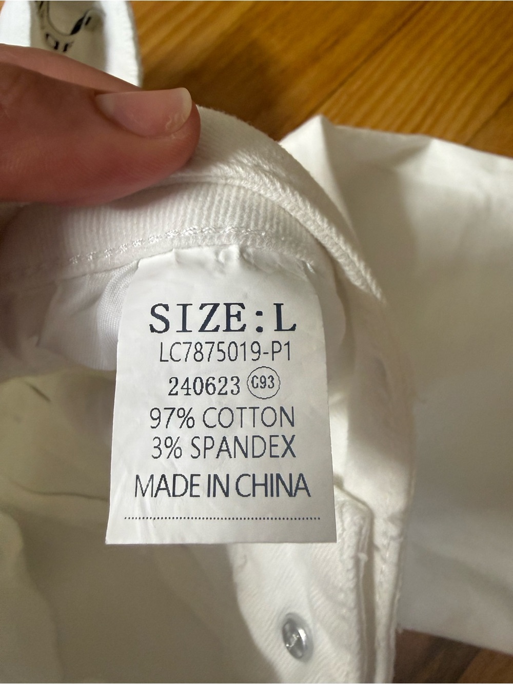 Luvamia Women’s White Denim Preppy Feminine Classic White Jean Pants Size Large - Picture 8 of 9